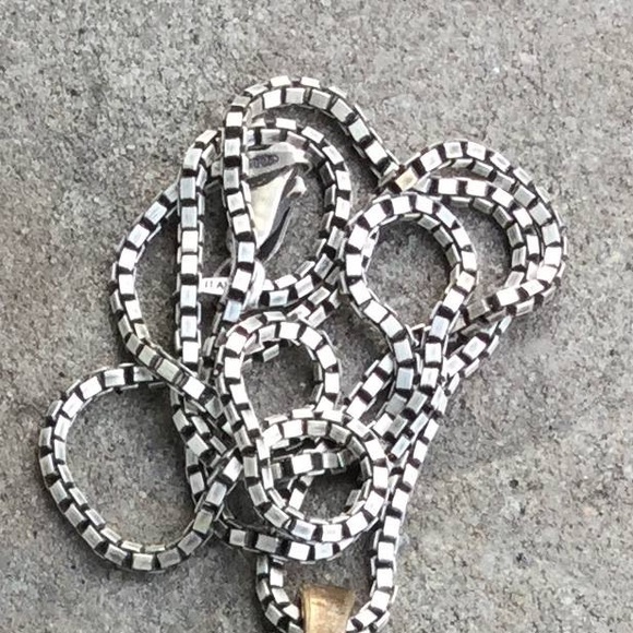 Bronze Skull Necklace w/ Siam Ruby Swarovski Eyes - Picture 2 of 3